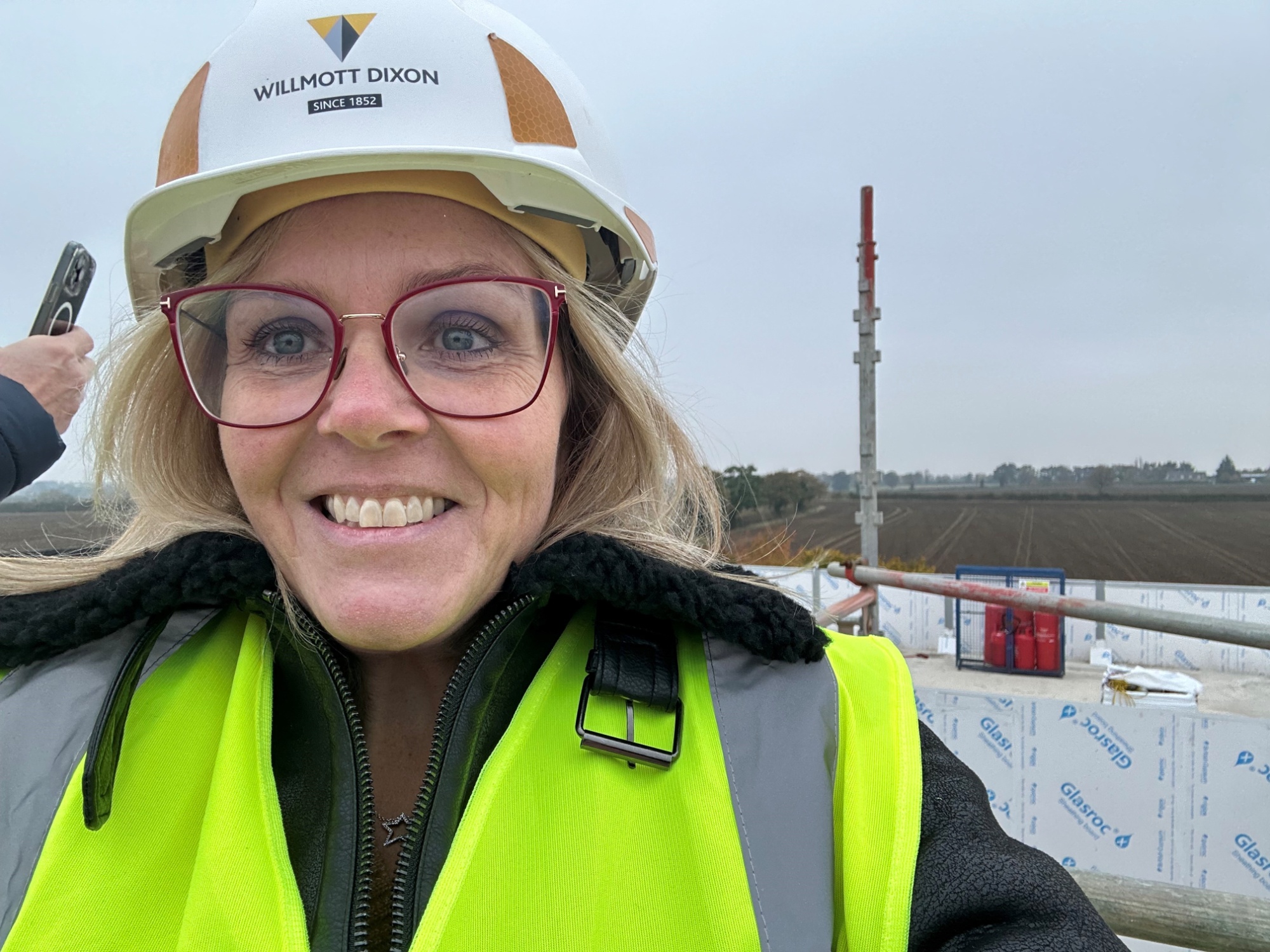Emma Butler on the roof of Tiffield Academy
